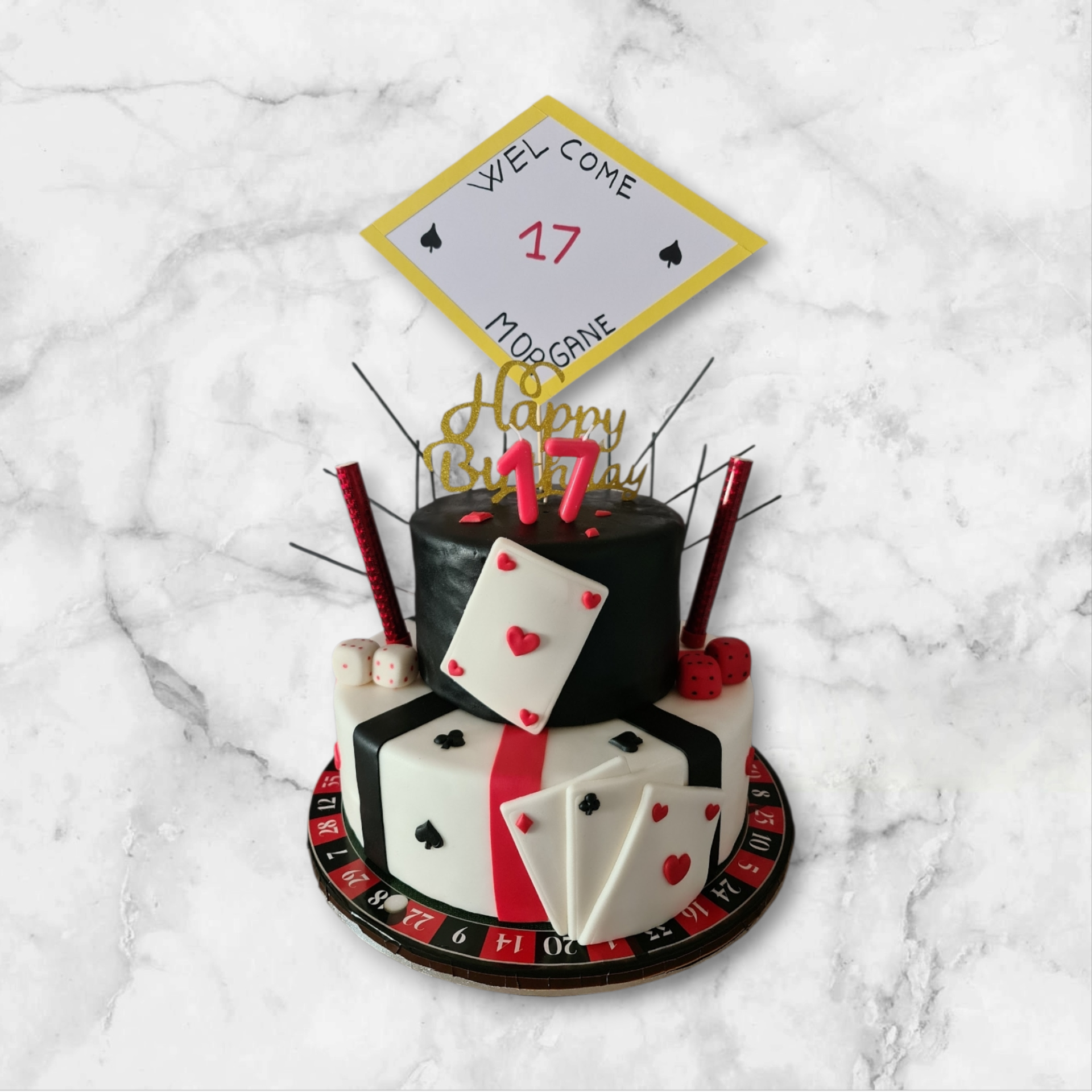 gateau anniversaire homme poker personnalisé
