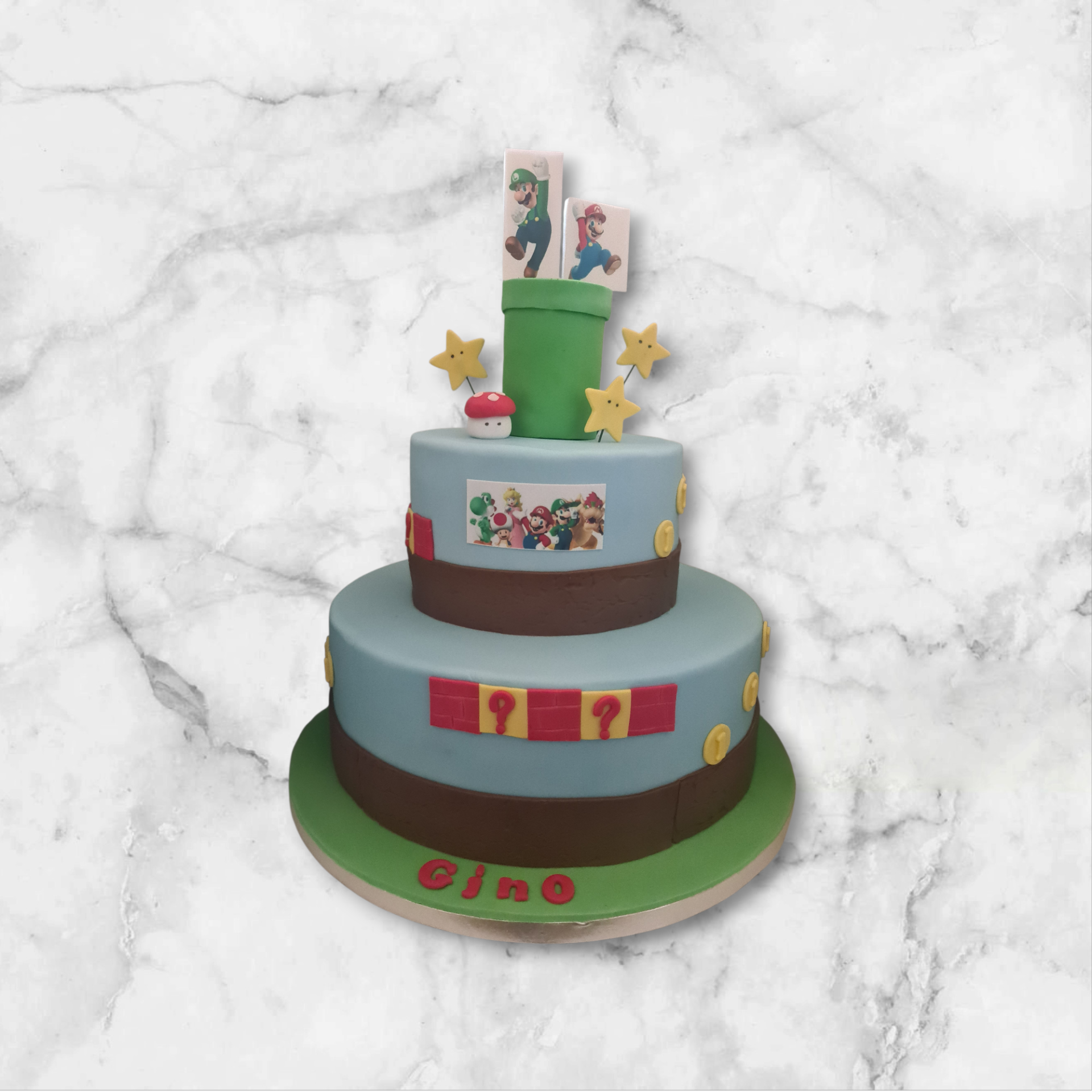 gateau anniversaire mario personnalisé