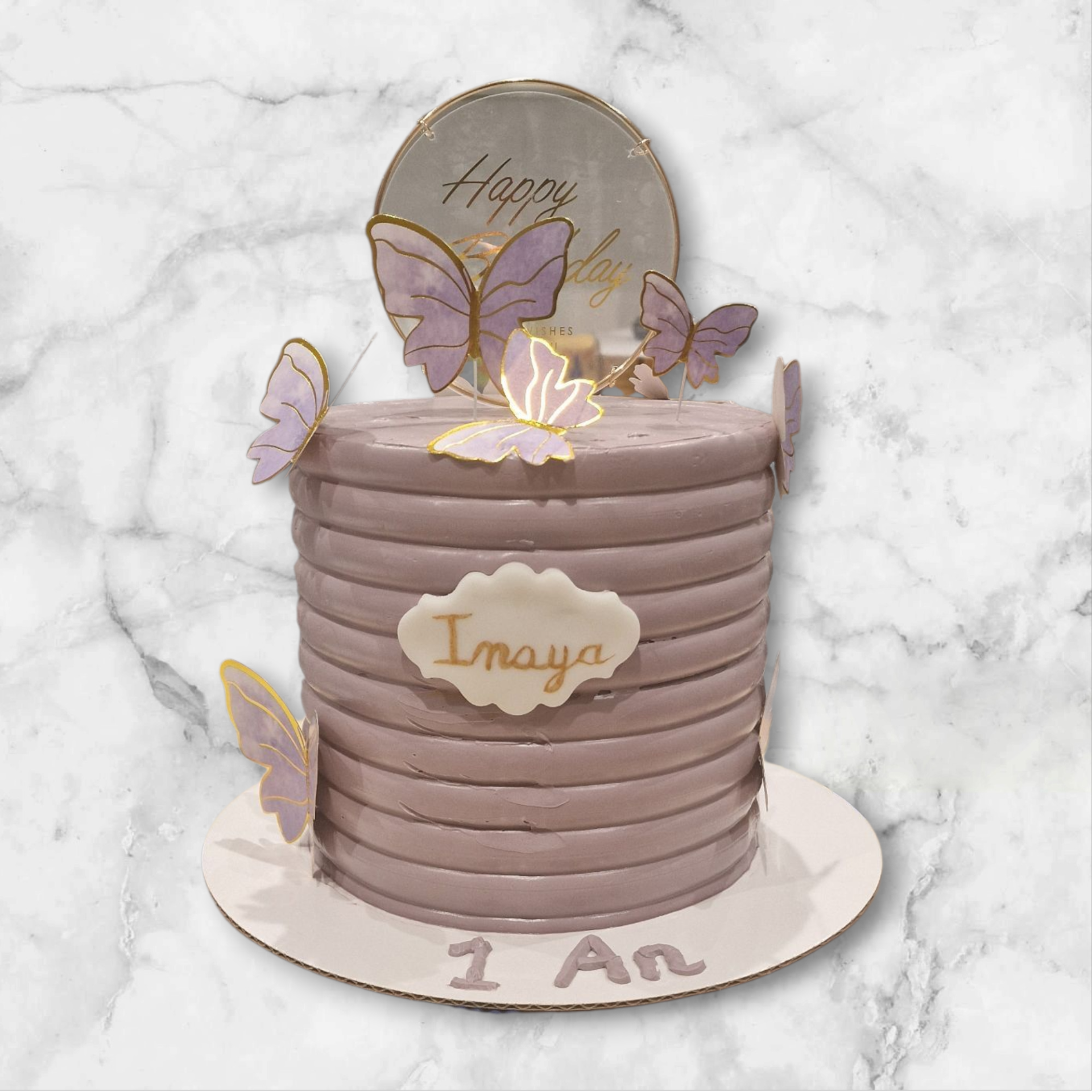 gateau papillon violet anniversaire